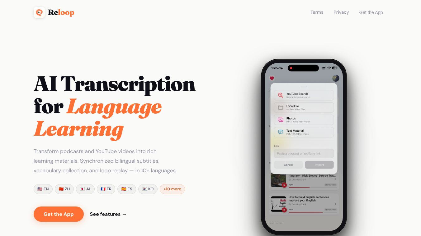 Reloop - AI Transcribe & Speak