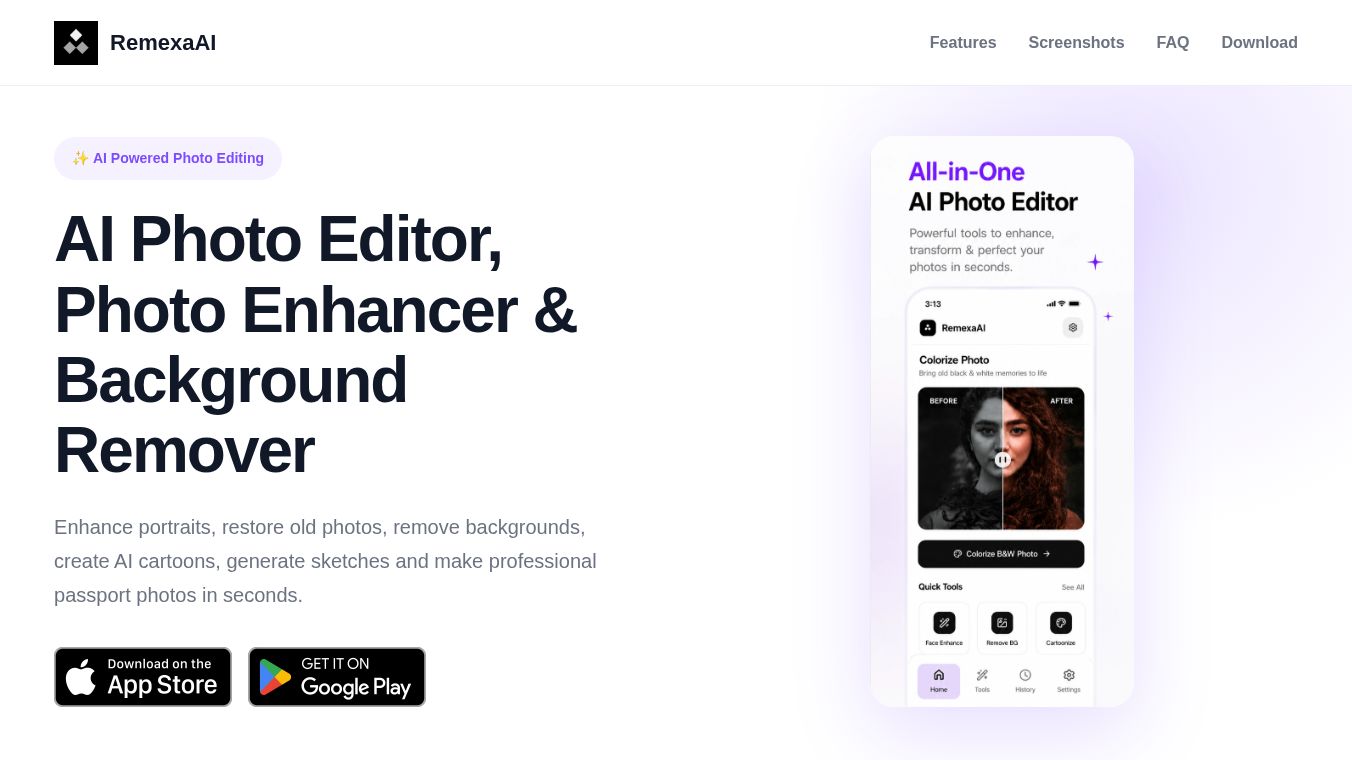 RemexaAI: Photo Editor, Maker