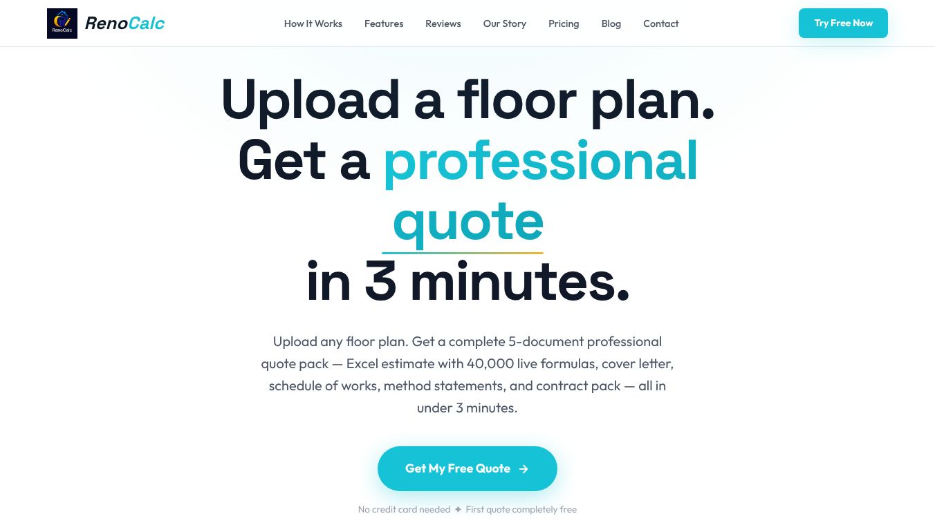 RenoCalc AI Powered Floor Plan Analysis