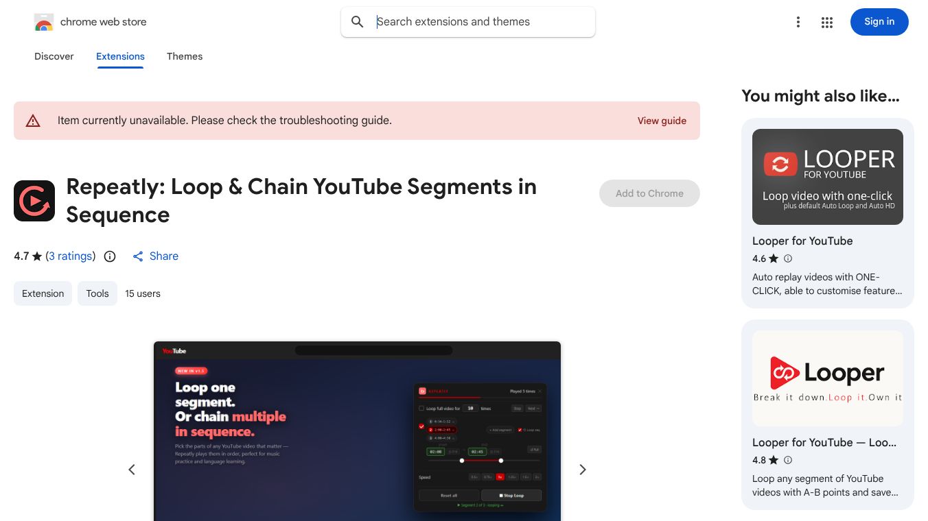 Repeatly for YouTube