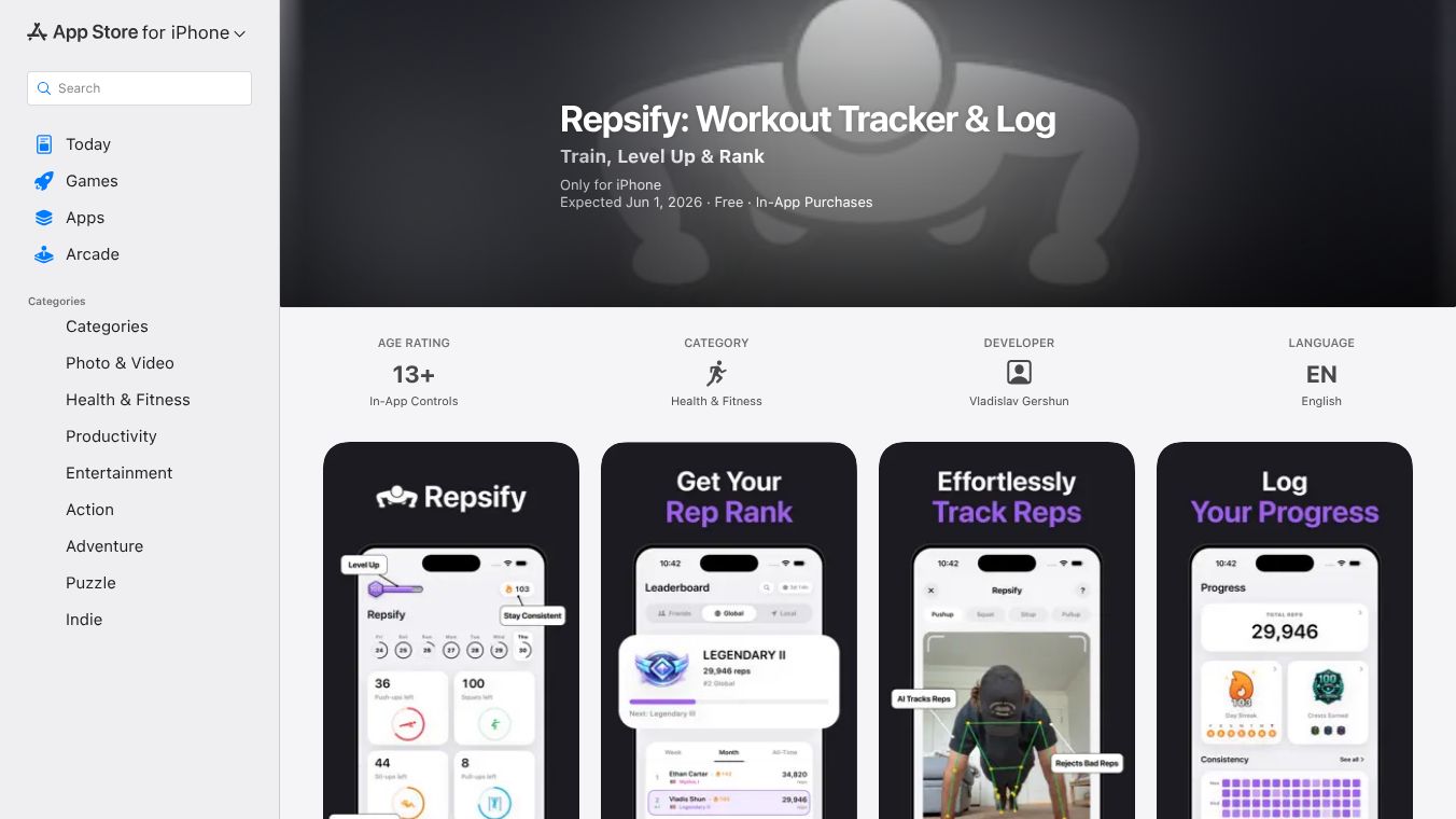 Repsify: Ranked Workout Tracker