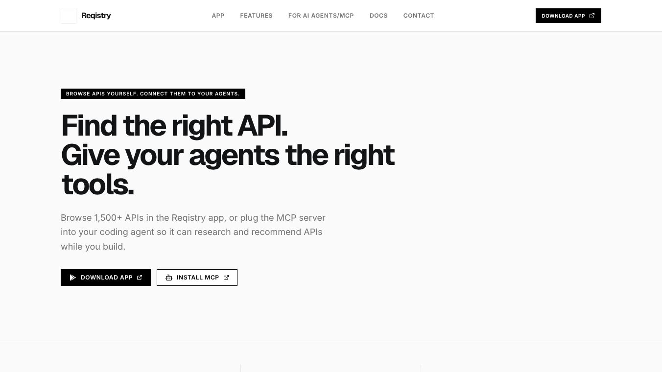 Reqistry - Find the right API.