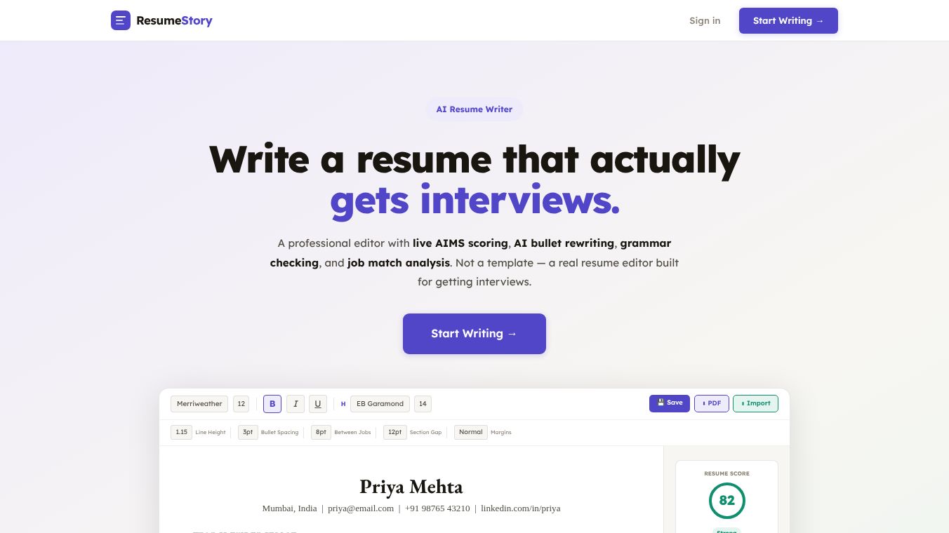 Resume Story