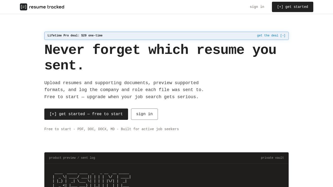 Resume Tracked