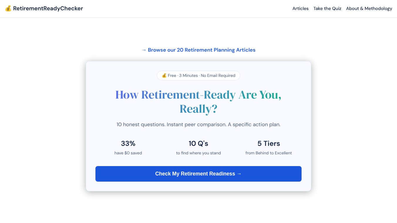 RetirementReadyChecker—How Ready Are You