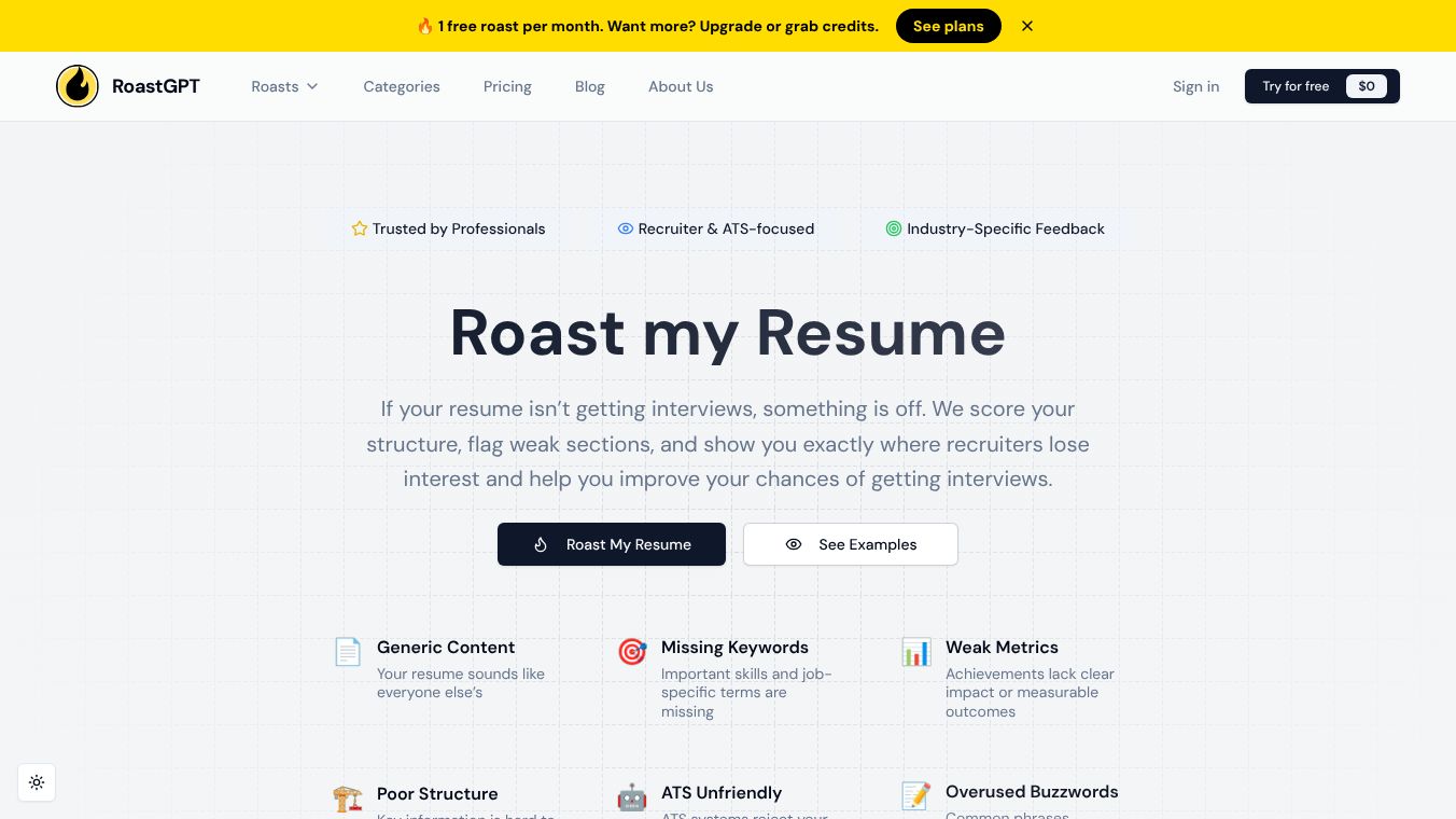 Roast your Resume with RoastGPT