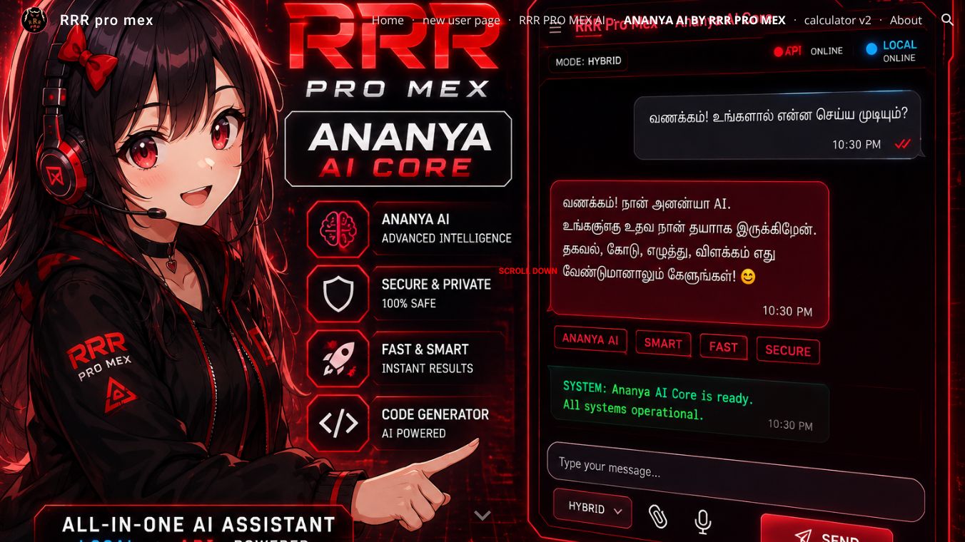 RRR Pro Mex — Ananya AI Core