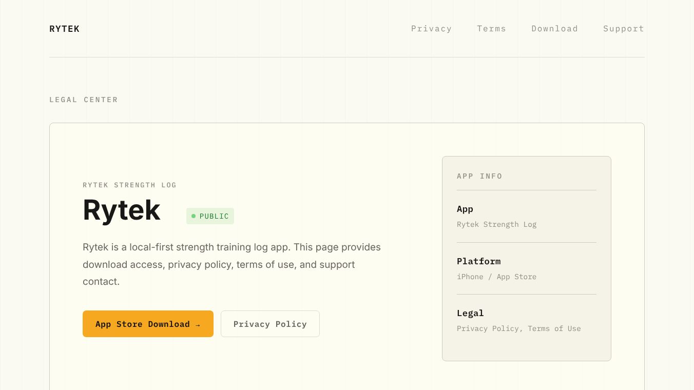 Rytek: Strength Log