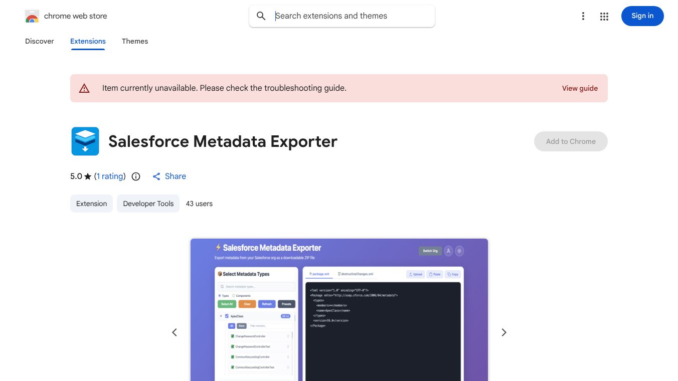 Salesforce Metadata Exporter