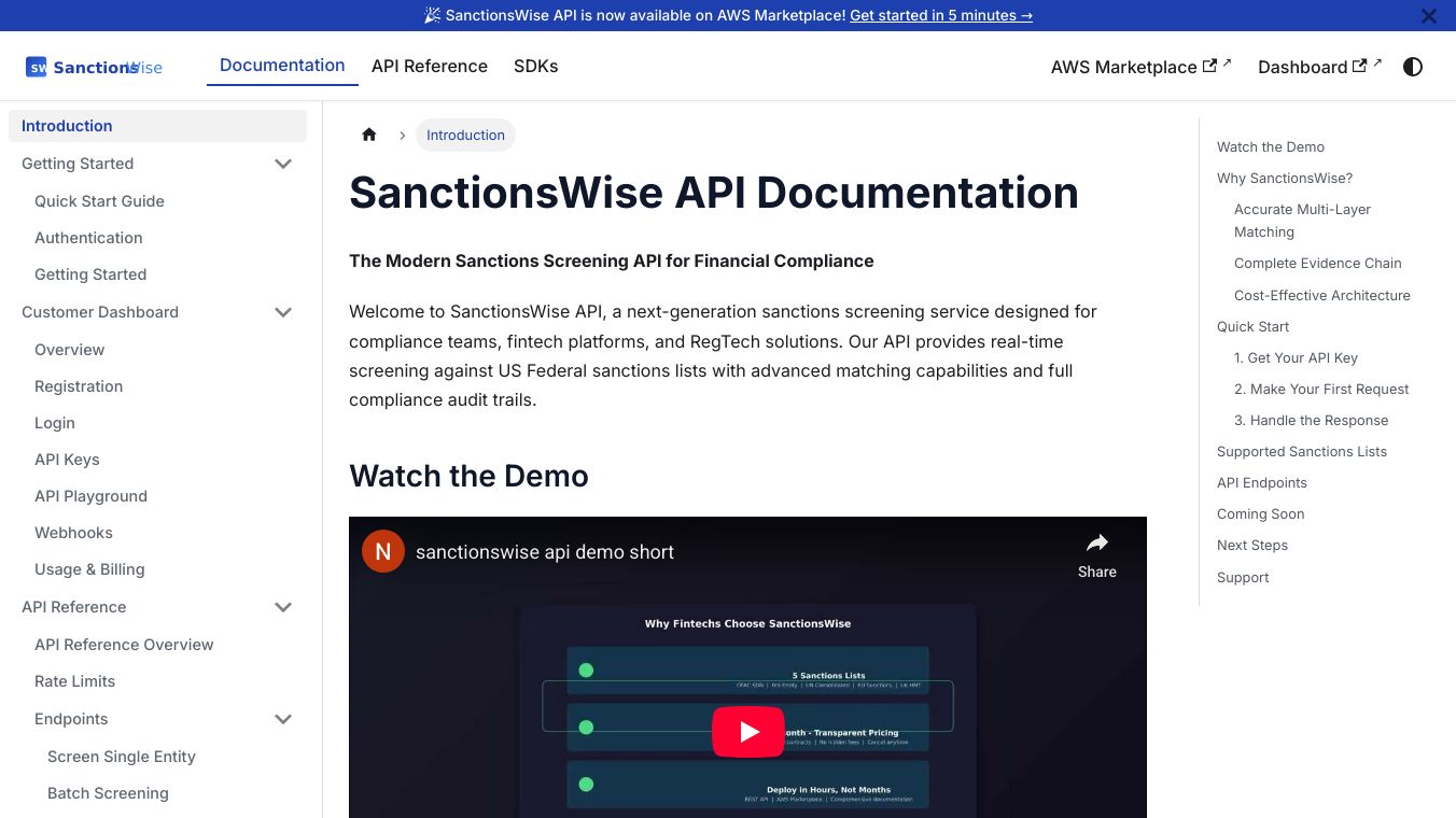 SanctionsWise API