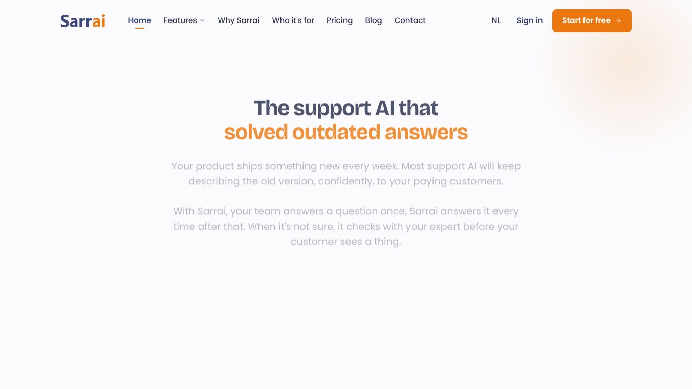 Sarrai: AI customer support