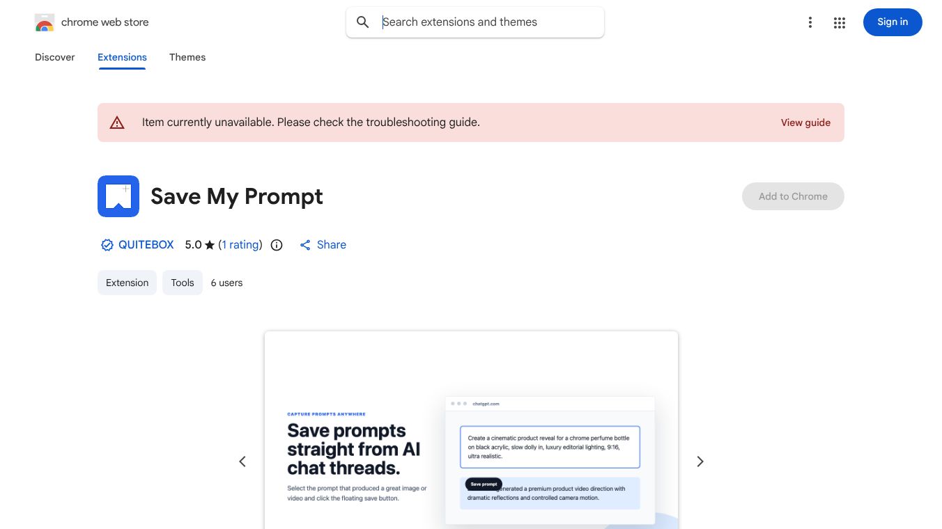 Save My Prompt