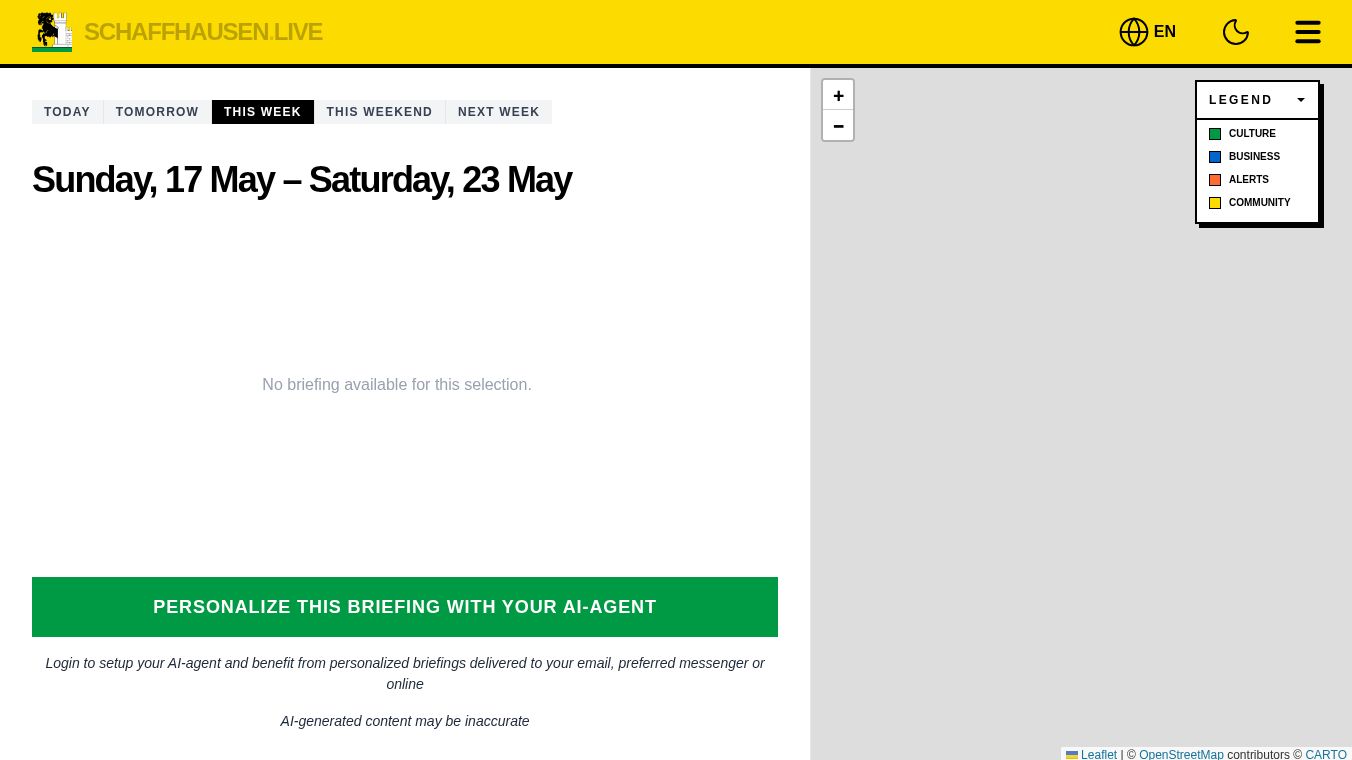 Schaffhausen.Live - Personal AI Agent