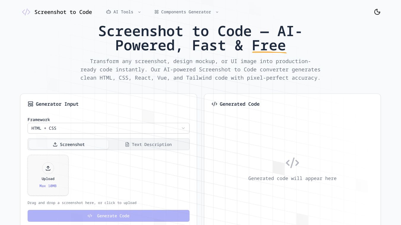 Screenshot to Code