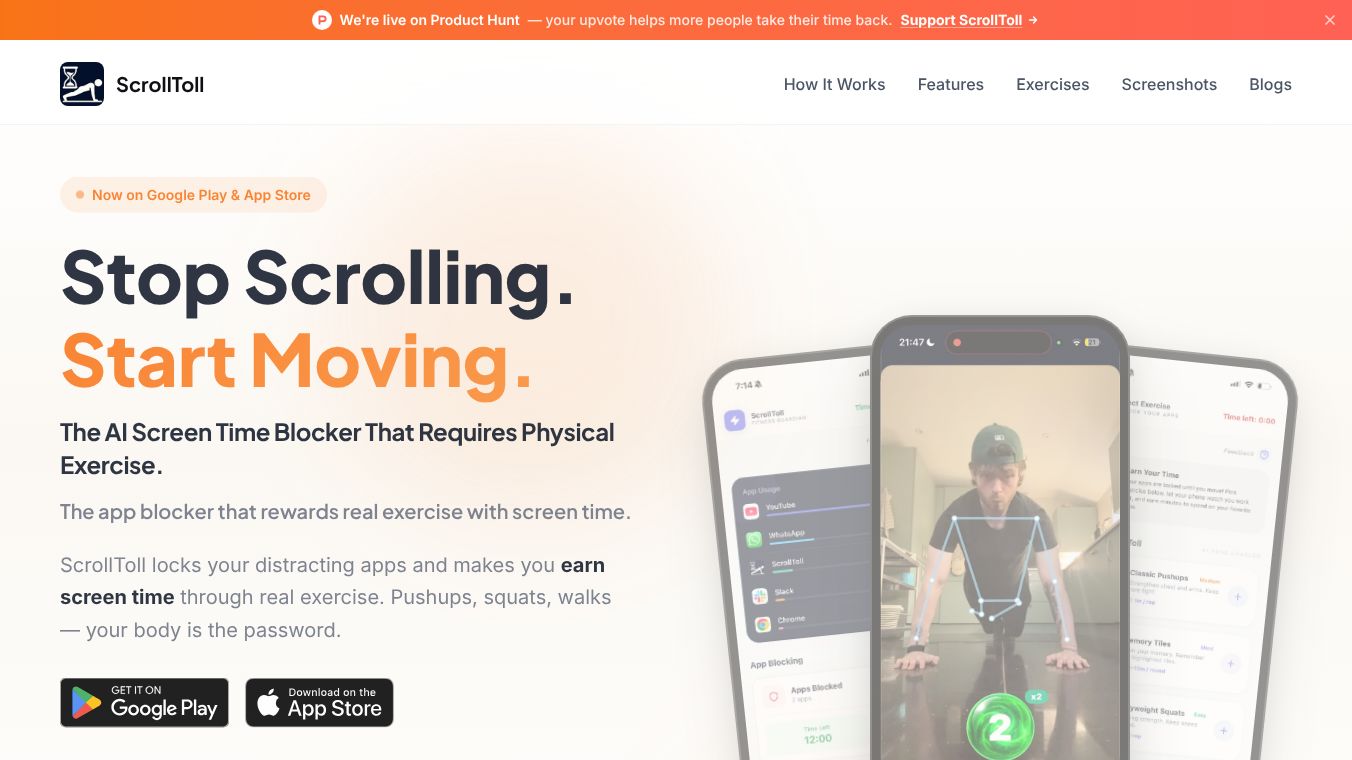 ScrollToll - Screen-Time Gym