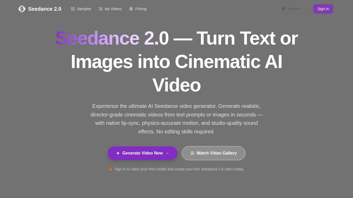 Seedance 2.0 - AI Video Generator