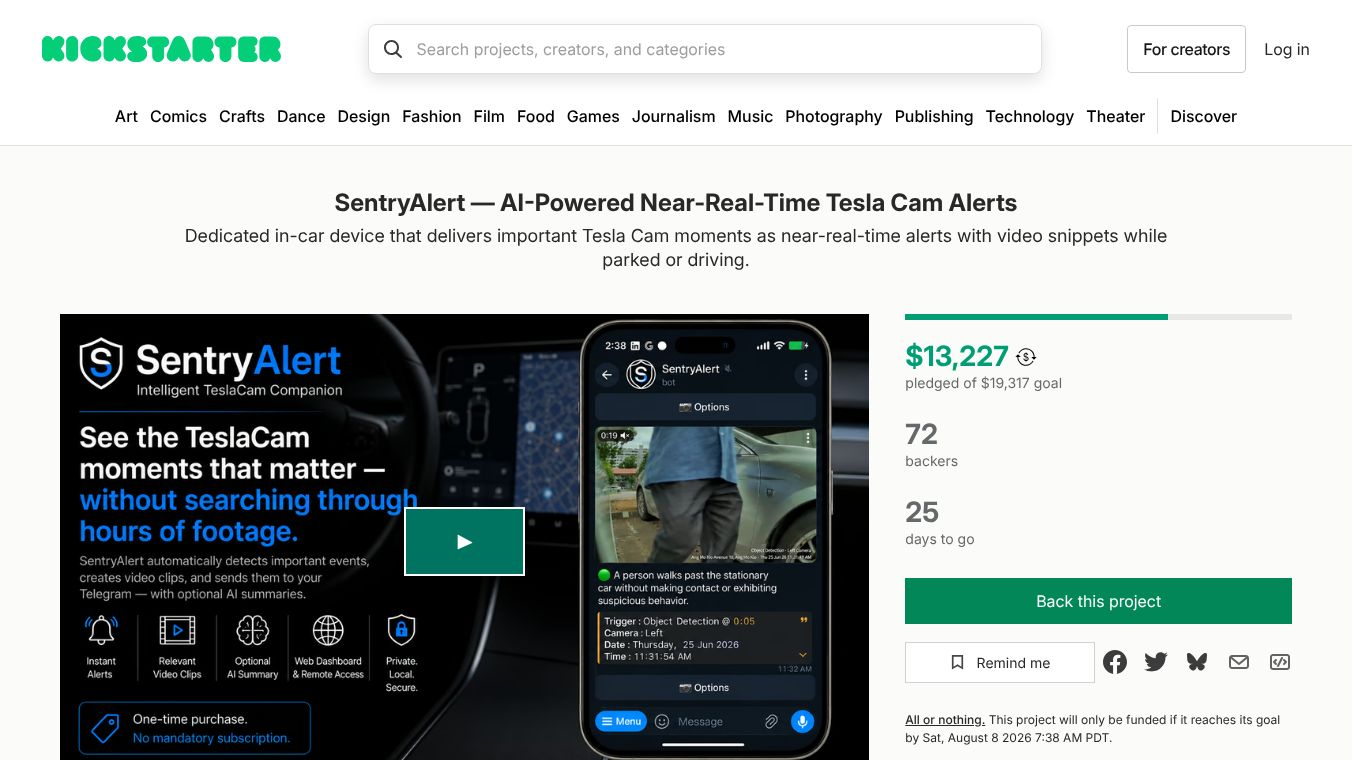 SentryAlert for Tesla