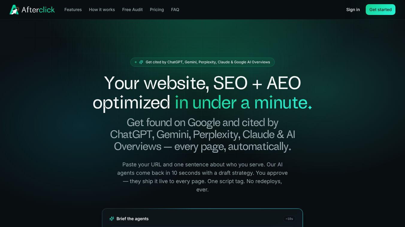 SEO & AEO Optimized in a minute