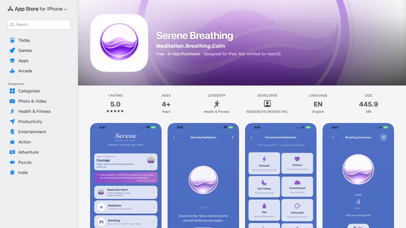 Serene Breathing -Calm, Sleep & Breathe