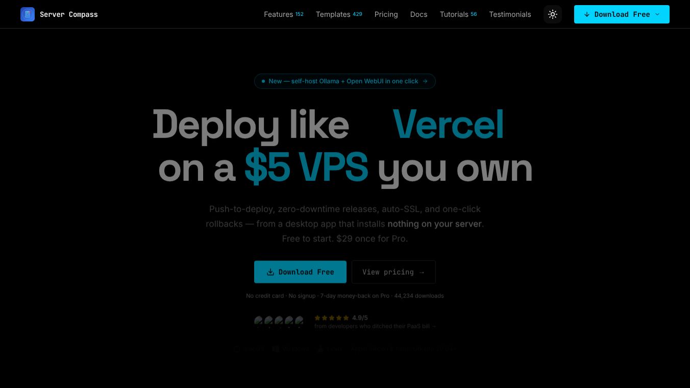 Server Compass 1.42 - Vercel UX + AI MCP
