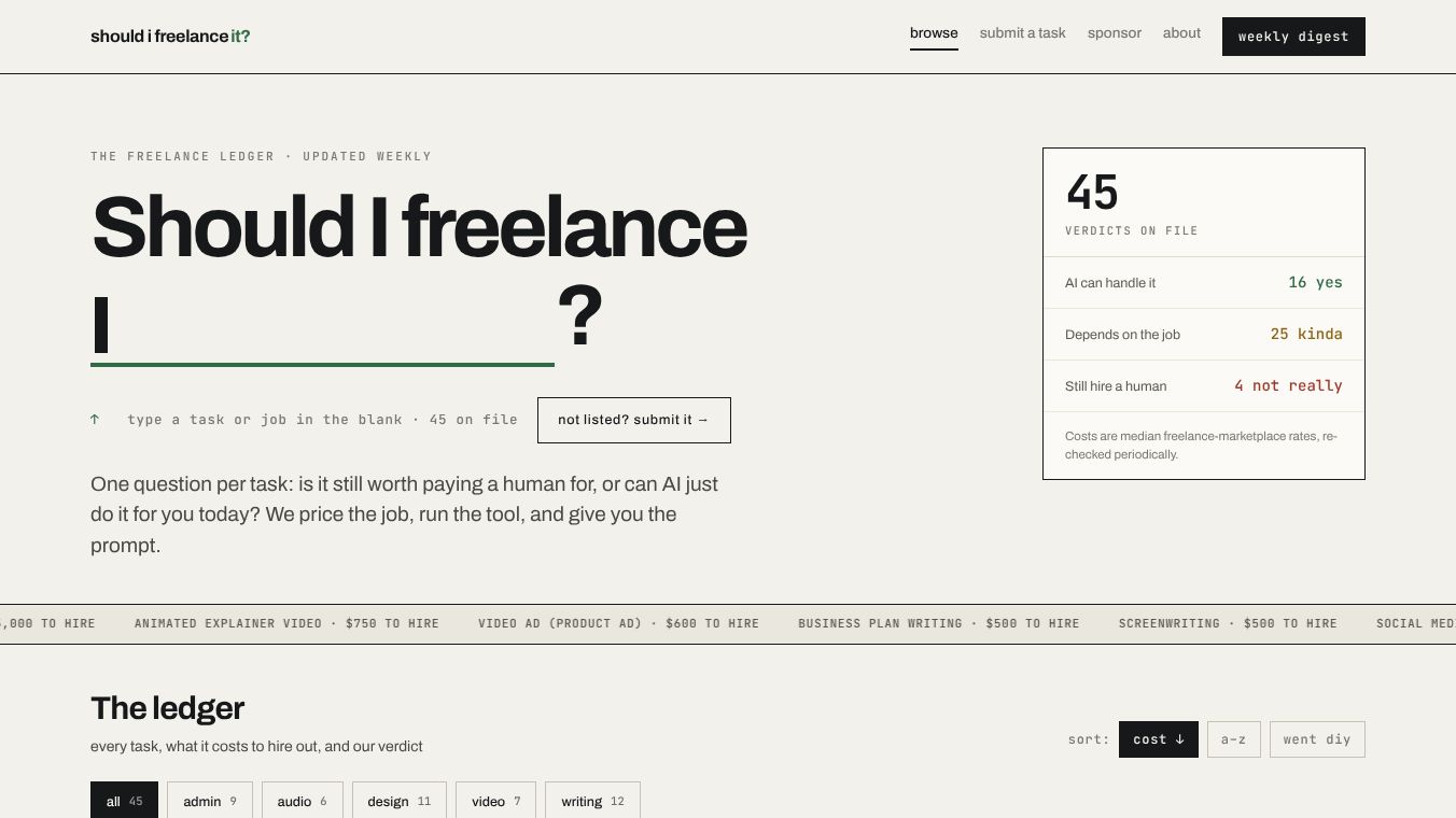 Should I Freelance It?