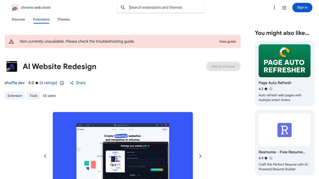 Shuffle AI Redesign Extension
