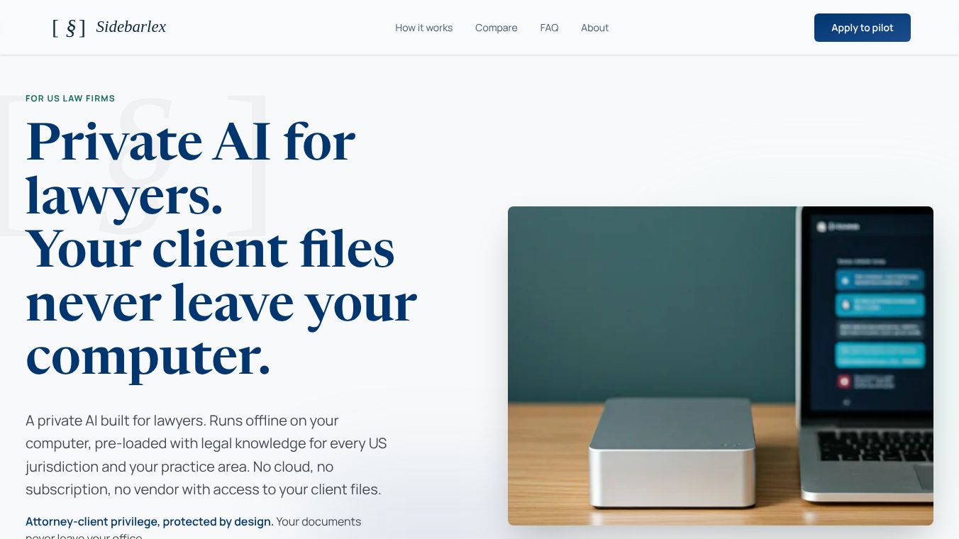 Sidebarlex - Local AI for lawyers,