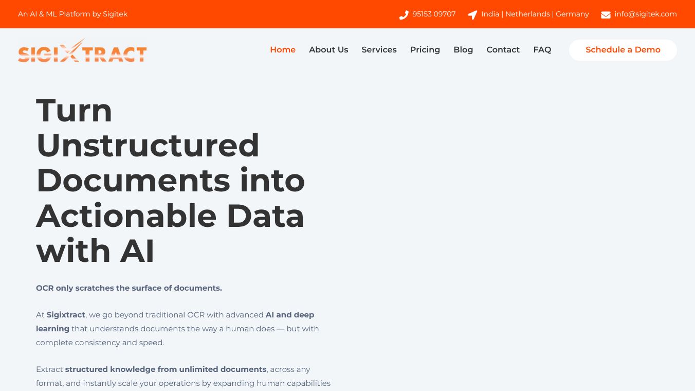 Sigixtract - AI ML OCR Platform