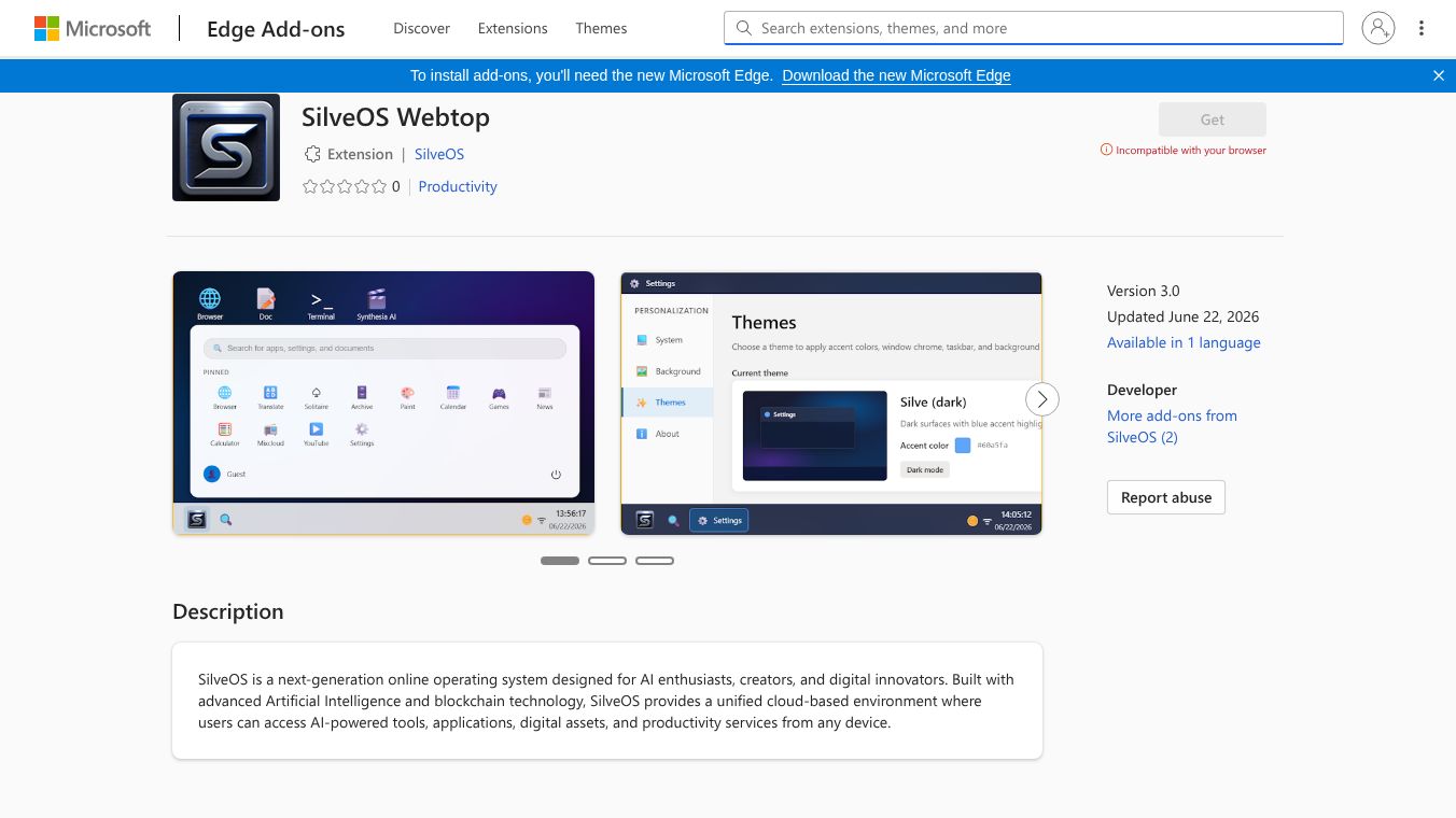 SilveOS Webtop Edge Add-on