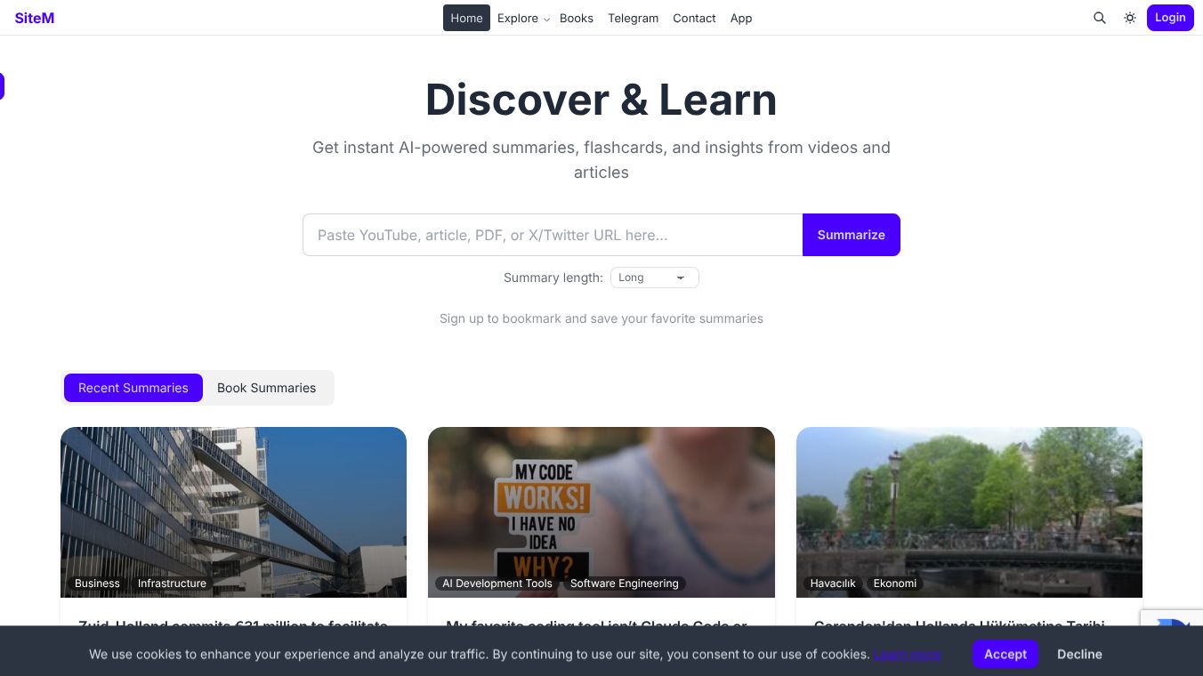 SiteM - Article & Video Summarizer