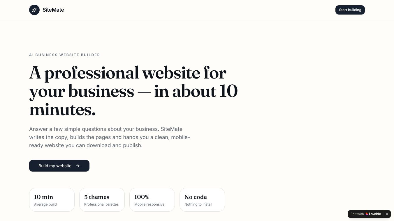 SiteMate — AI Website Builder