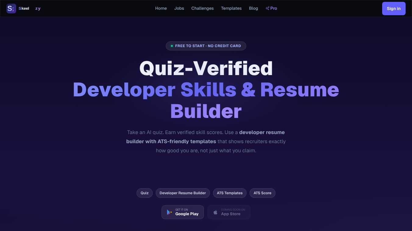 Skeelzy | Skills and Resume Builder