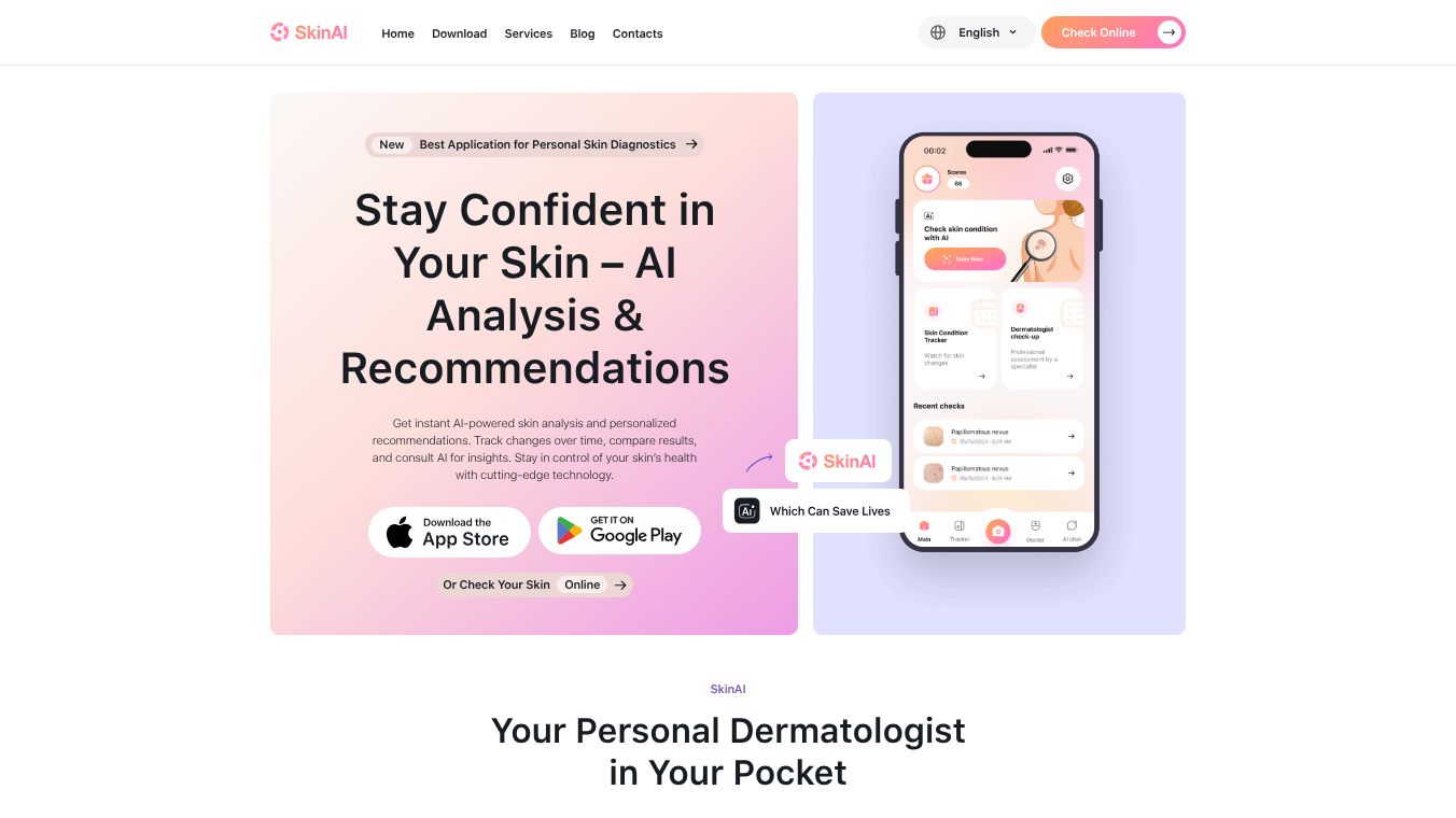 SkinAI AI-Powered Skin Scanner & Tracker