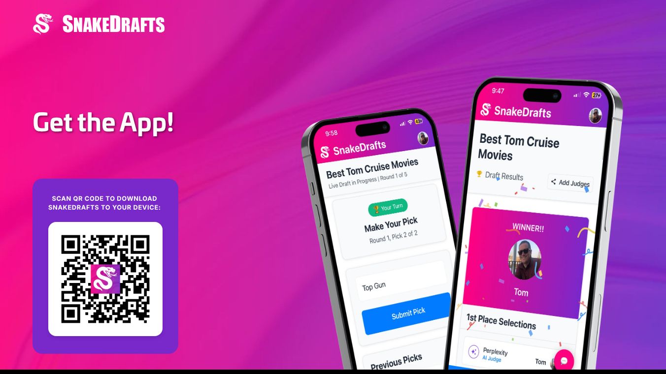 SnakeDrafts on iOS & Android