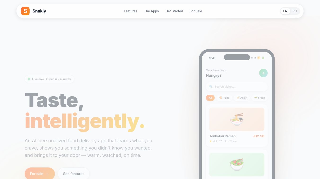 Snakly — taste, intelligently.