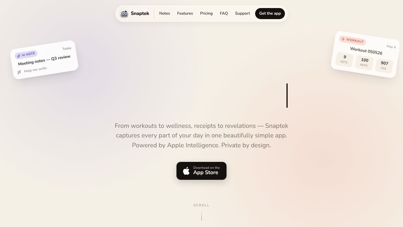 Snaptek - AI Notes & Tracking