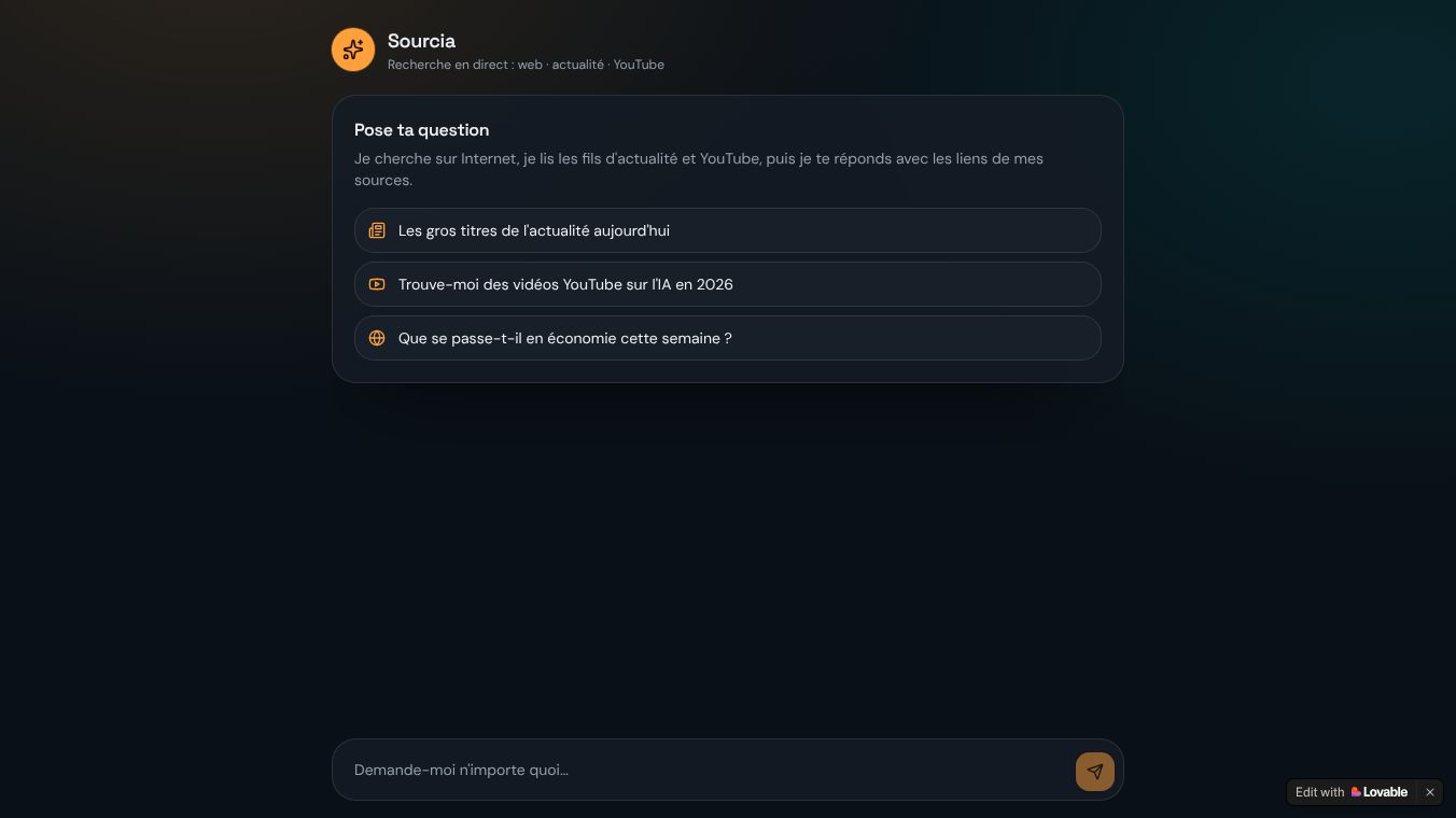 Sourcia — Chatbot de recherche