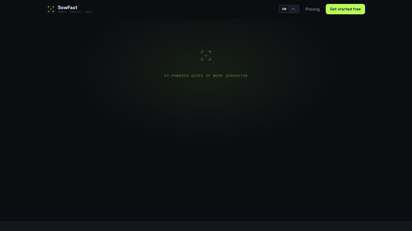 SowFast — Scope of Work Generator