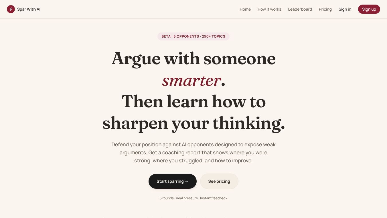 Spar — Train your thinking with AI