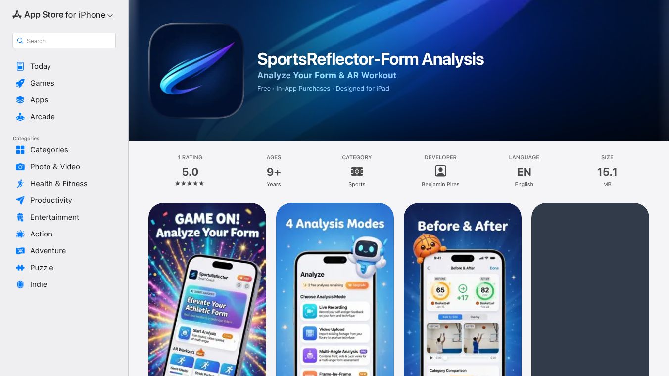 SportsReflector-AI Analysis & AR drills