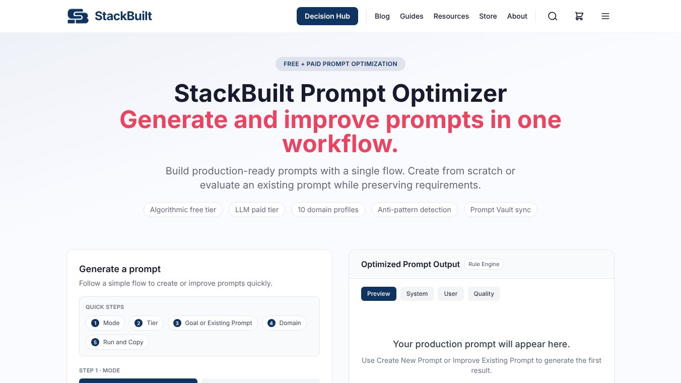 StackBuilt Prompt Optimizer