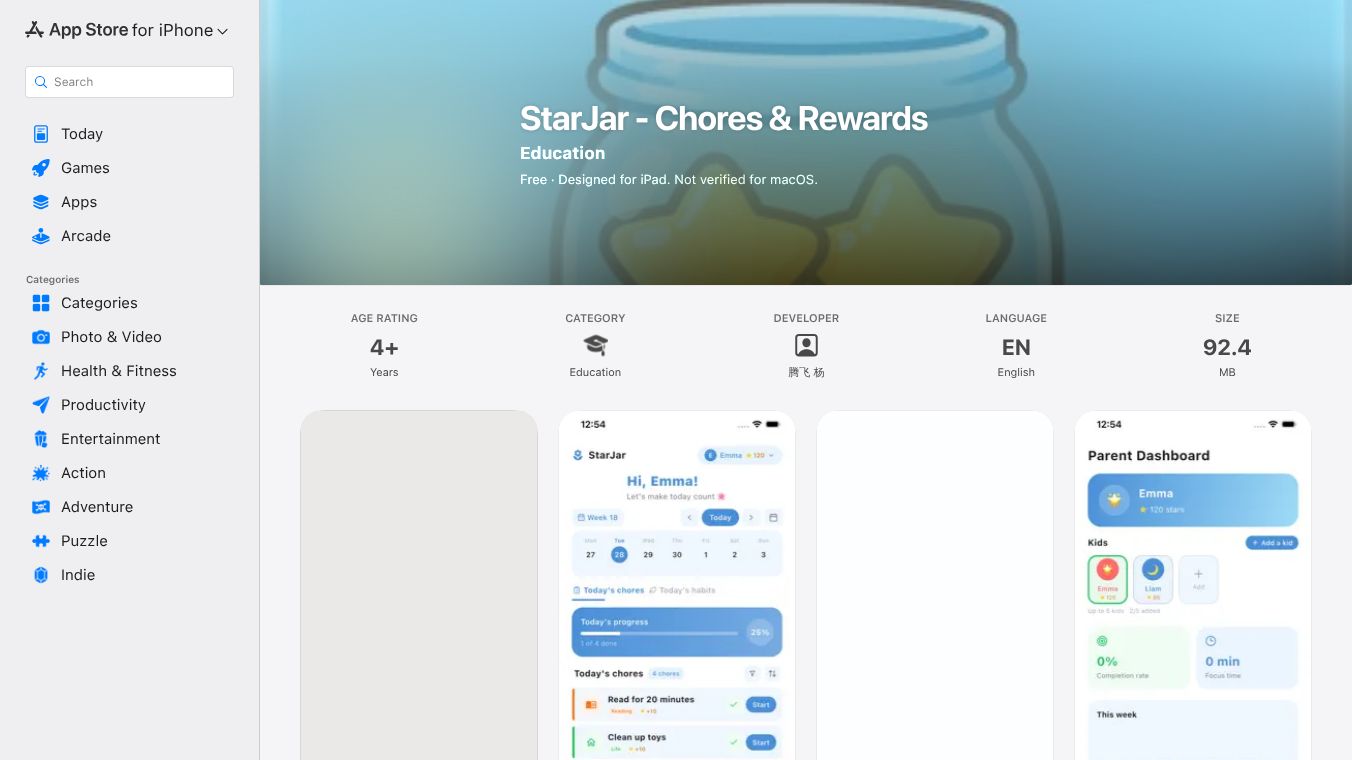 StarJar – Chores & Rewards
