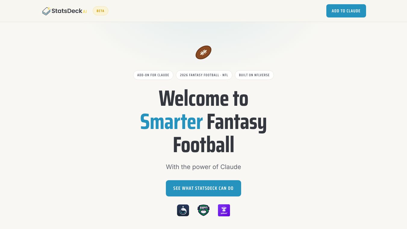 StatsDeck — Smarter Fantasy Football