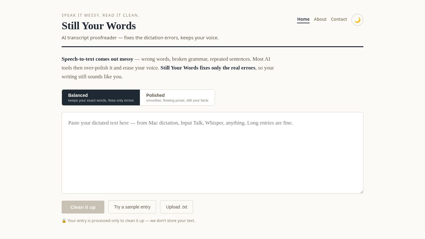 Still Your Words