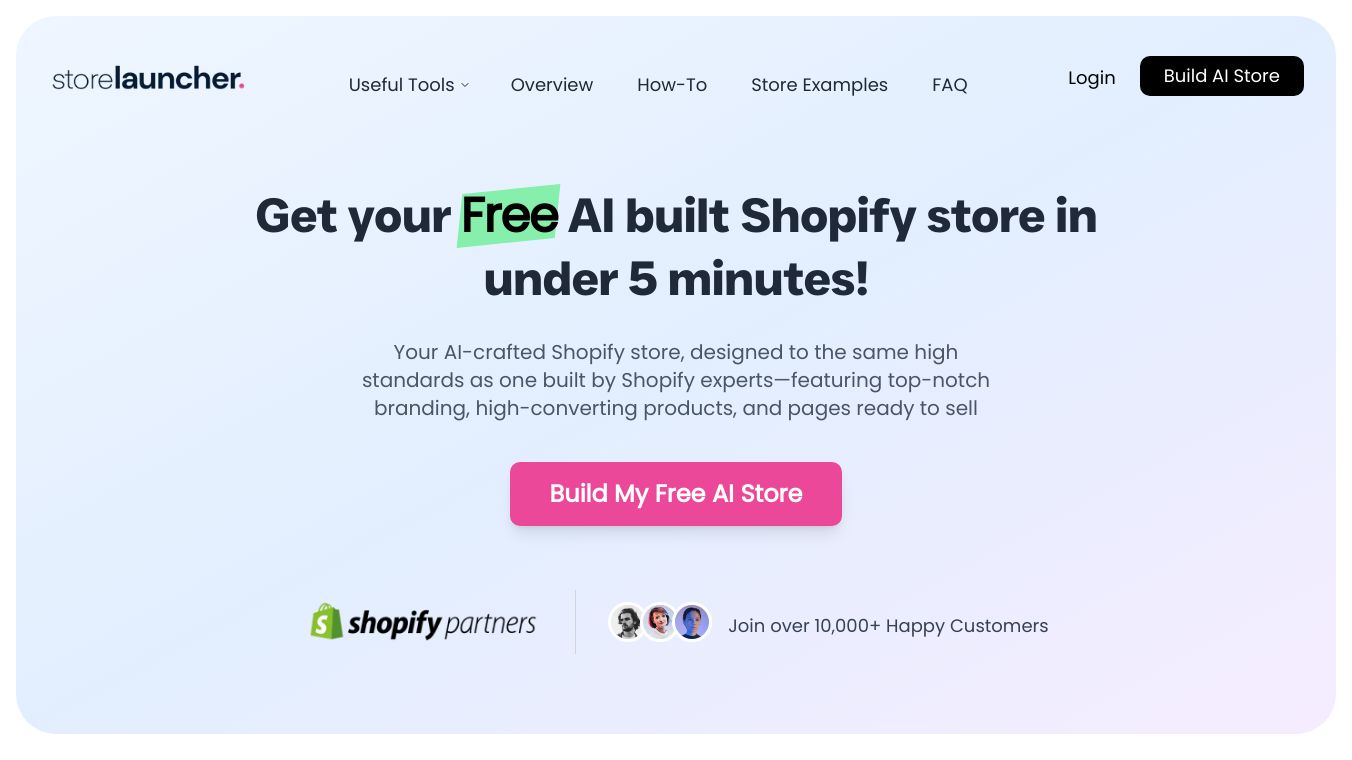 StoreLauncher - Free AI Powered Shopify Store Builder
