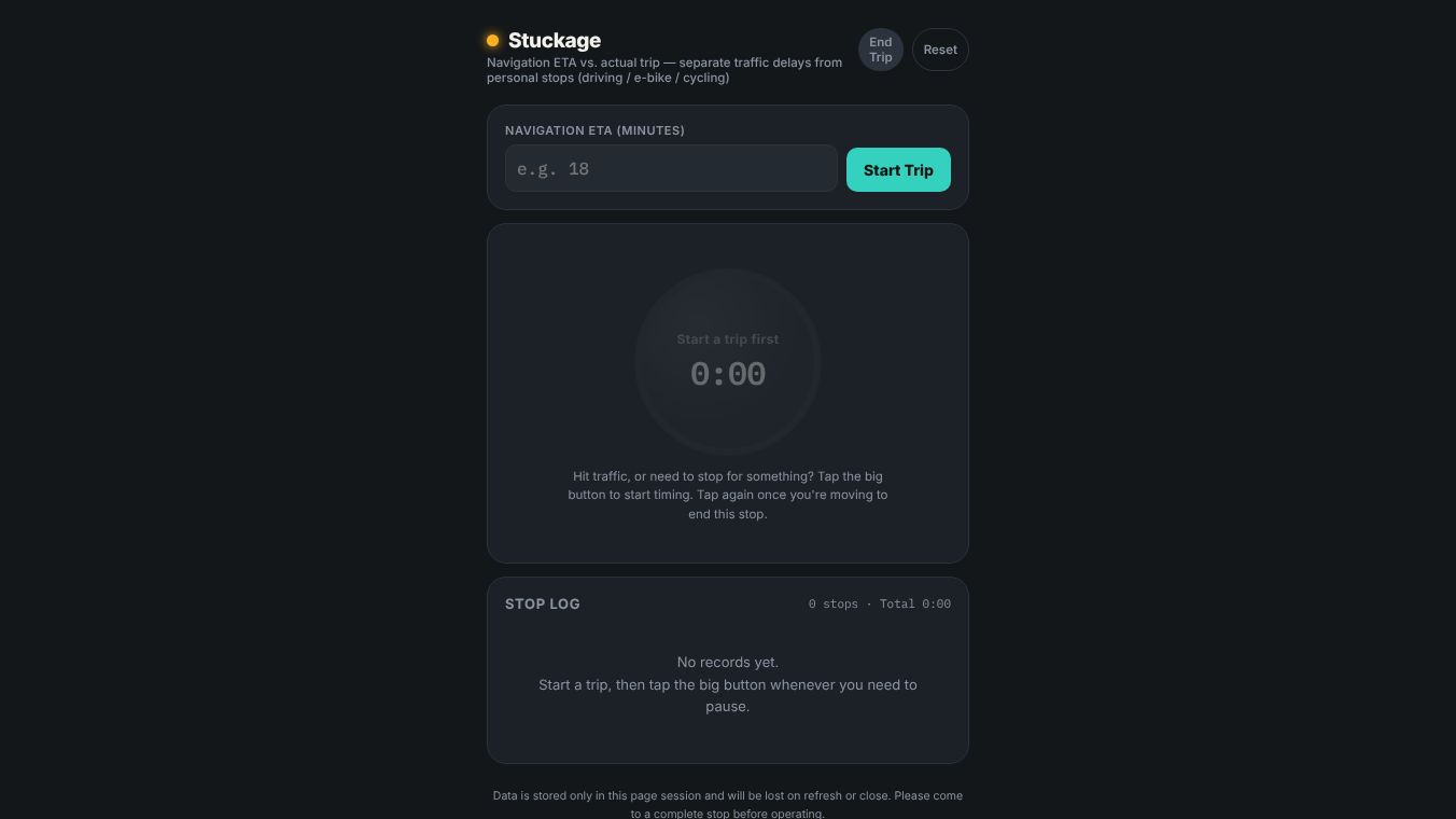 Stuckage · Trip Pause Timer