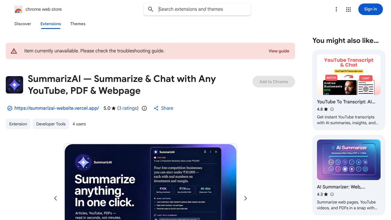 SummarizAI — Summarize & Chat