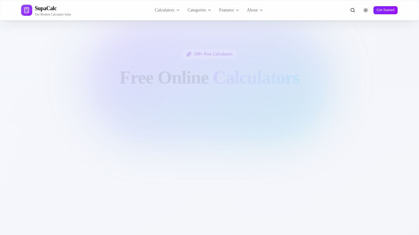 SupaCalc - 100+ Free Online Calculators