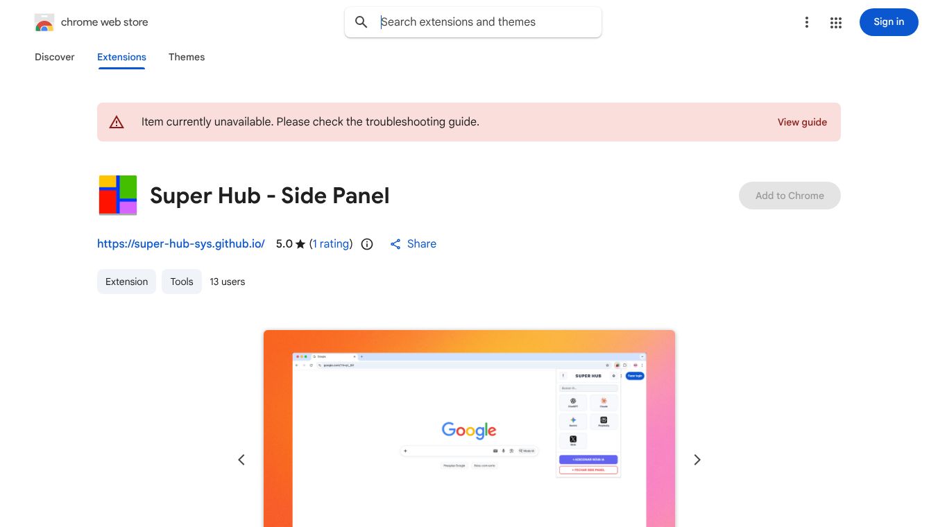 Super Hub - AI Side Panel