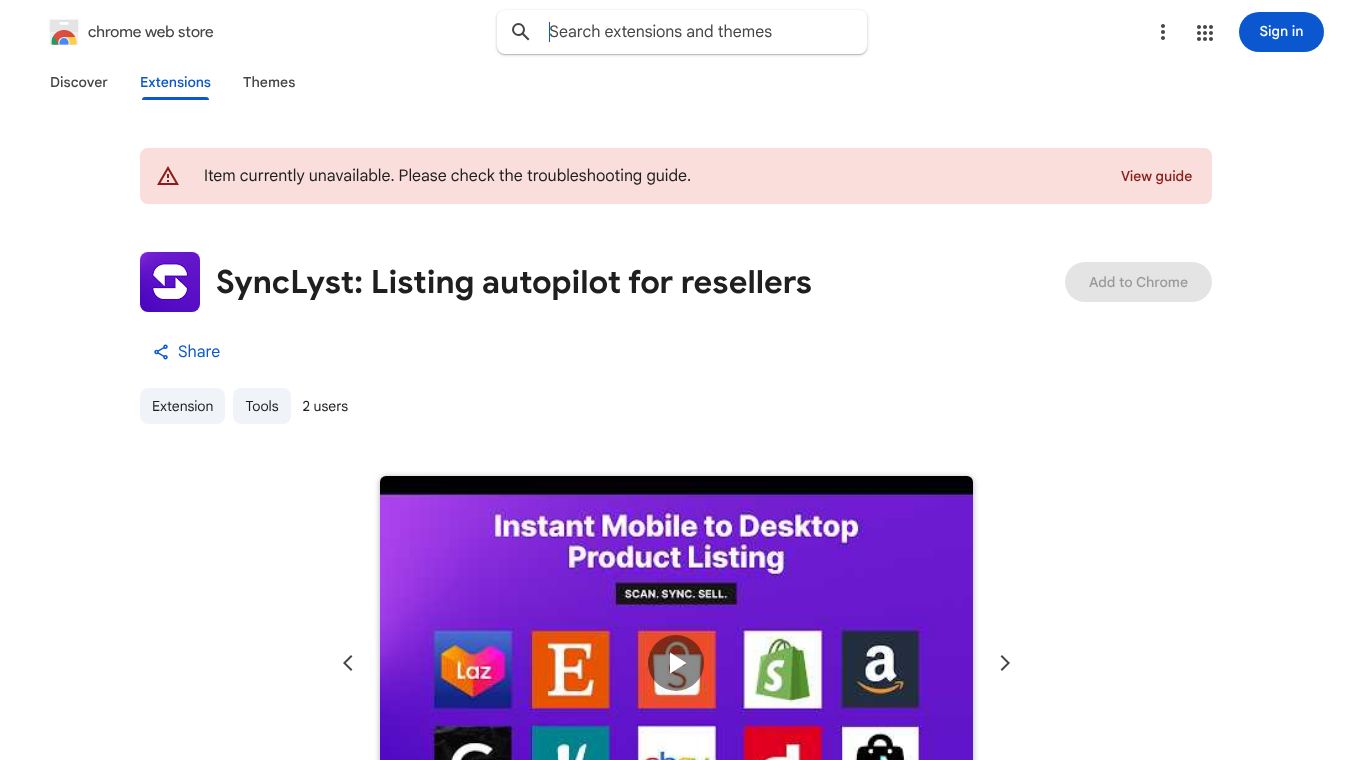 SyncLyst Chrome Extension -